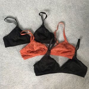 3x Madewell Camila Lace Bralettes